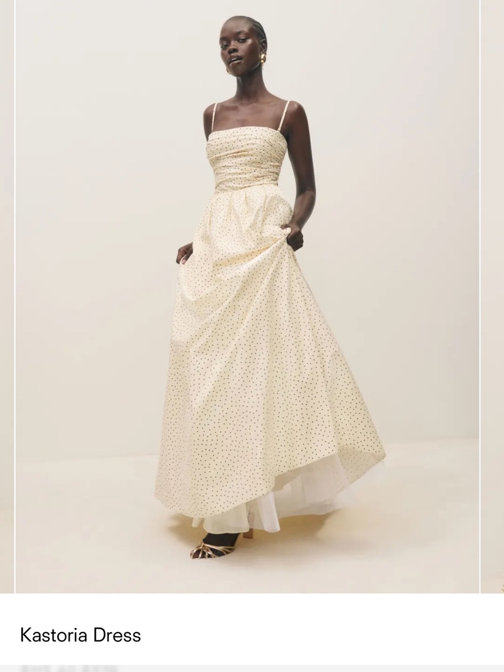 Reformation Kastoria “Salt and Pepper” Polka Dot Convertible Formal Gown - Sz 12 - Picture 7 of 9